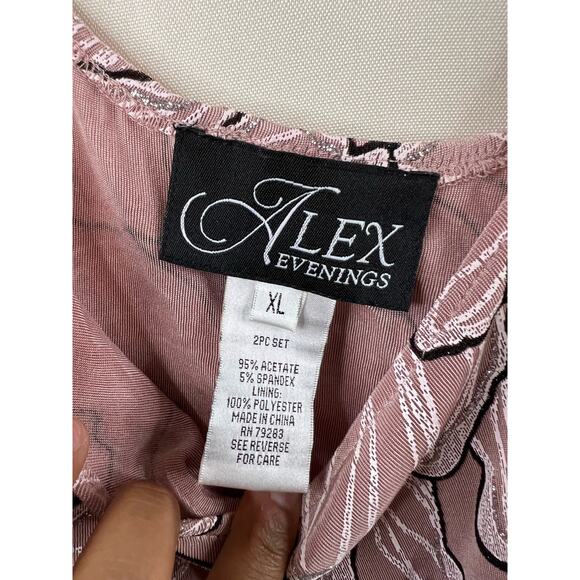 Alex Evening Two Piece Beige Tank Top and Jacket Size XL - Picture 3 of 6